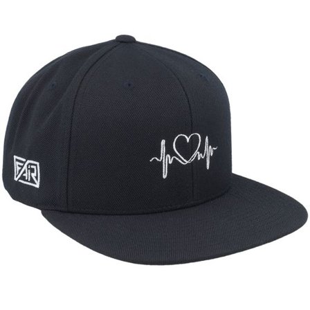 Fair - Svart snapback Keps - Heart & Heartbeat Black Snapback @ Hatstore