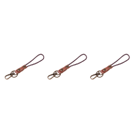 3/5 Vintage Leather Lanyard Neck Handledsrem ID-kort Badge Telefon 3Set
