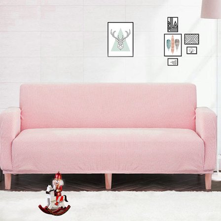 Körsbärsblomrosa; fyrsitssoffa (235×300 cm); sofföverdrag, universaltyg, enkel-/dubbel-/tresitsig, elastisk, heltäckande, anti-kattklös