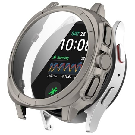 Samsung Galaxy Watch7 40mm to Galaxy Watch Ultra Case Hard Bump Resistant Watch Case Transfer Cover - Titanium