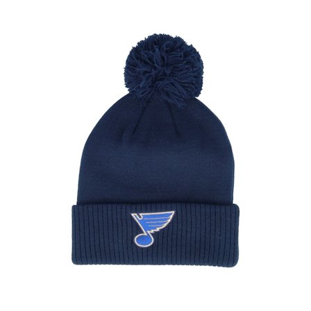 Adidas - NHL - Blue - pom - Beanie - St. Louis Blues NHL Cuffed Beanie Navy Blue Pom - Hatstore