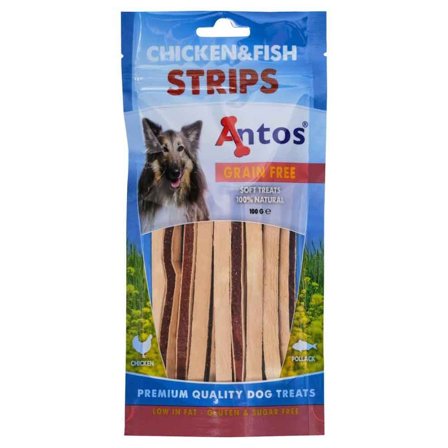 Antos Hundesnacks Kylling og Fiskstrips - 100g