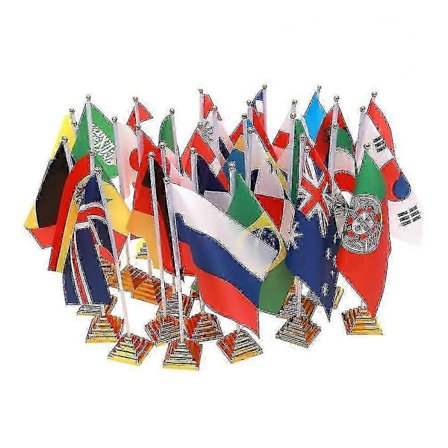 10 stk. internasjonale bordflagg - Slitesterke polyesterflagg med stativer for hjemme- og kontordekor 2025