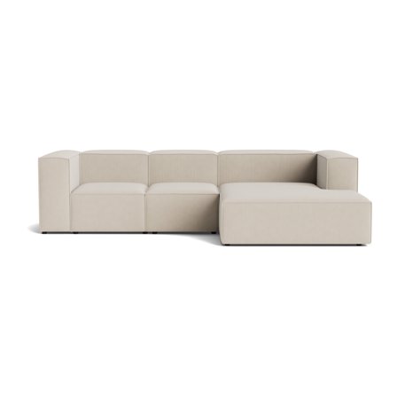 Luksus Lissabon chaiselong sofa, højrevendt - Rebel Beige - 300x170x72cm - Slidstærk Kvalitetsstof Sofa med Krydsfiner Ramme & Flere Lag Skum