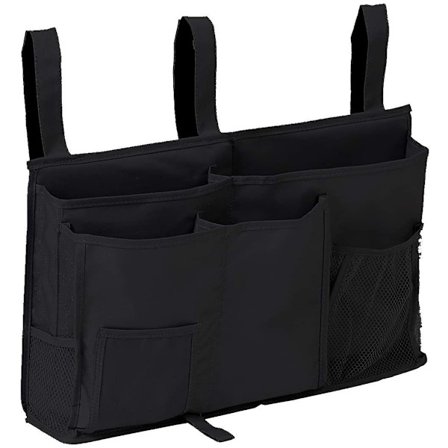 Nattbord Caddy, Nattbord Oppbevaringsorganisator Hengelomme, svart