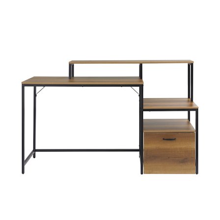 SoBuy Computerskrivebord med 1 skuffe i mørkebrun 143x50x90cm, moderne FWT103-PF