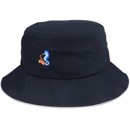 Abducted - Svart bucket Hatt - Tiny Sea Horse Saxophone Black Bucket @ Hatstore