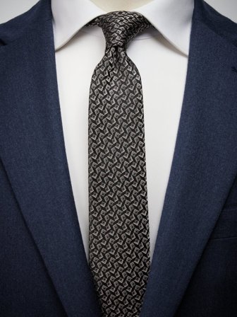 John Henric Men's Schwarzes Krawattemuster Size 6,5