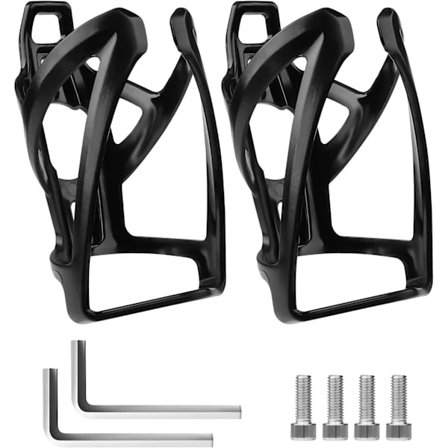 【xj】2 stk. cykelvandflaskeholder, ultralet PC cykelvandflaskeholder med skrueværktøj, MTB landevejscykel vandflaskeholder (sort)