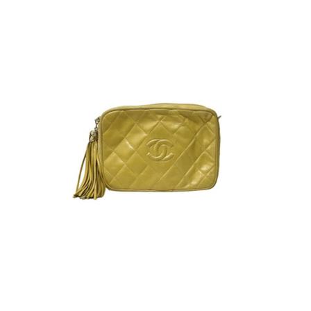 Chanel Vintage Pre-Owned Leather Crossbody Tas , Beige , Dames , Maat: ONE Size Vintage Tassen