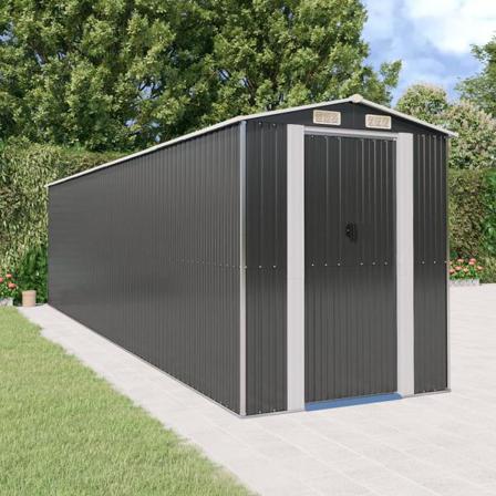 Vidaxl Trädgårdsskjul Antracit 192x772x223 Cm Galvaniserat Stål Antracit