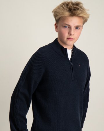 Tommy Hilfiger TURTLENECK HALF ZIP SWEATER Sininen Villapuserot Pojat - Kids Brand Store