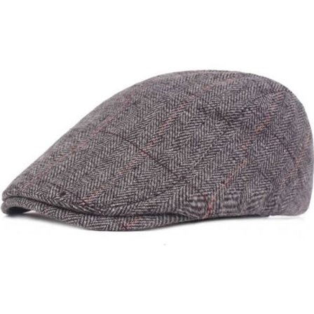 Herre Flat Cap - Beret - Uld - Vinter - Grå