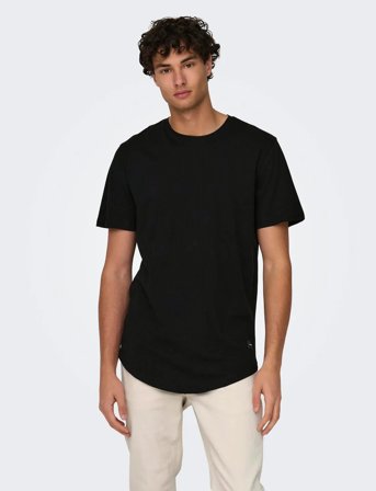 ONLY & SONS Onsmatt Longy Ss Tee Noos - Black - XS