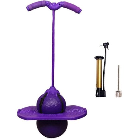 Pogo Stick Treningsball Hopper Ball Gummiball Hoppeball for Voksne Barn 38x66cm-lilla