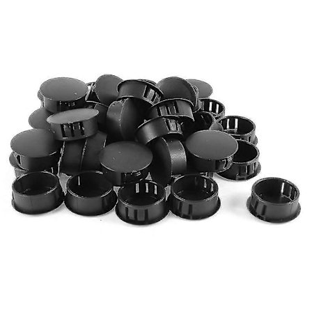 40 stk. Plastik Låsende Panelpropper Huldækning 2,5 cm 25 mm Dia. Sort