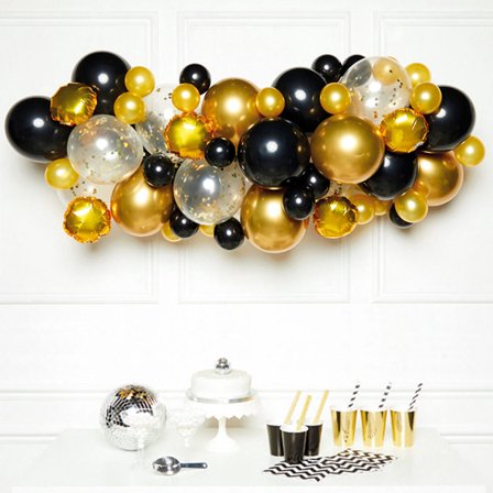Ballonggirlang Kit Svart och Guld