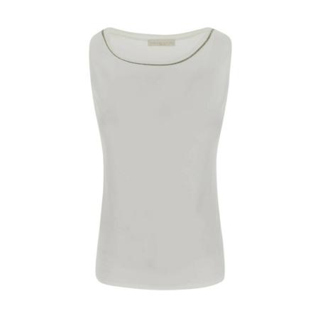 Fabiana Filippi Rhinestones Tank Top Hvid, Dame
