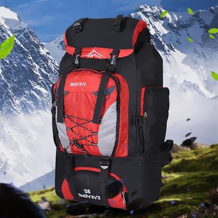 80L Vandtæt Rygsæk Multifunktionel Militær Skoletaske Crossbody Rejse Læder Retro Rød Kompatibel med TEMPSA[YDE]