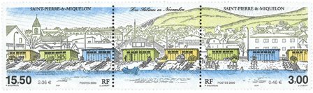 Saint Pierre og Miquelon - Fiskehuse - Postfrisk par med tab