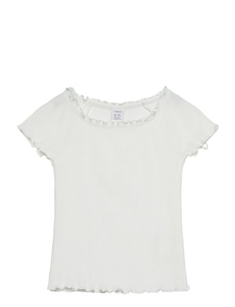 Top Rib With Curly Hem And Aop White Lindex