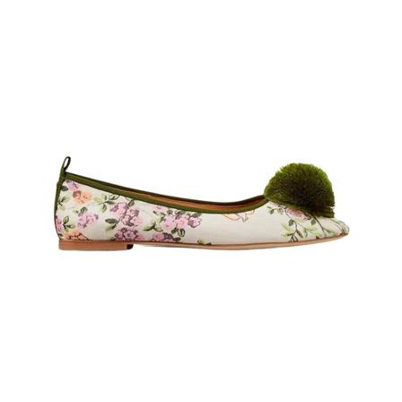Tory Burch Pom Pom Ballet , Wit , Dames , Maat: 38 EU Ballerina's