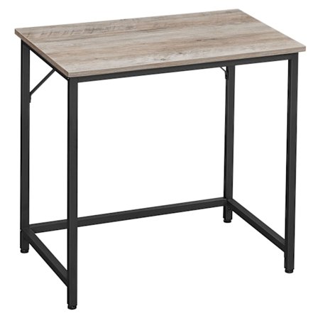 Rootz Skrivbord i industriell stil - Smalt kontorsbord - Spånskivor - Stålstomme - Greige Svart - 50cm x 80cm x 76cm