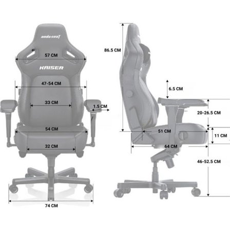 Gaming kontorsstol - Anda Seat - Kaiser 4 XL - Läder - Orange - 200 kg