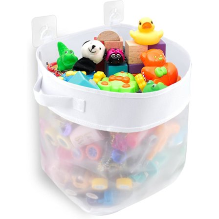 Förvaringsnät för badleksaker - Meshväska med 16 liters kapacitet - Modern och minimalistisk design - För familjer - Förvaringsväska - Neutral