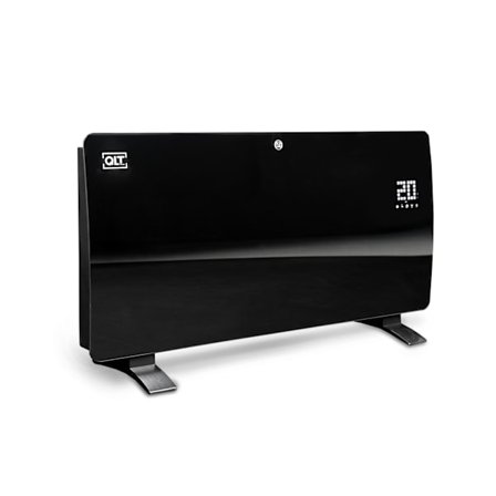 QLT Kaareva lasinen lämpöpaneeli – Sähköinen lämmitin sovelluksella - Musta