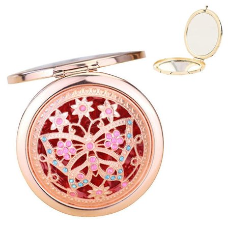 Kompakt Speil, Rundt Lite Sminke Speil, Speil I Retro Trykk