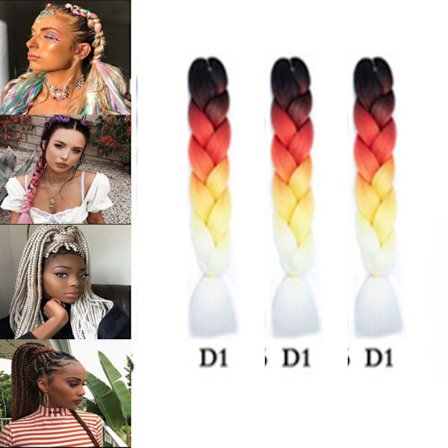 Flettet hår i tre dele, Jumbo fletninger hårextensions, Br