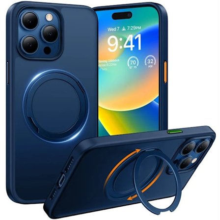 TORRAS Mobilskal till iPhone 15 Pro Magsafe Kickstand - Marinblå
