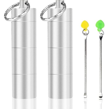 2 st aluminium pillerburk bärbar pillerorganisatör 3 fack metall pillerfodral fickgåva,y