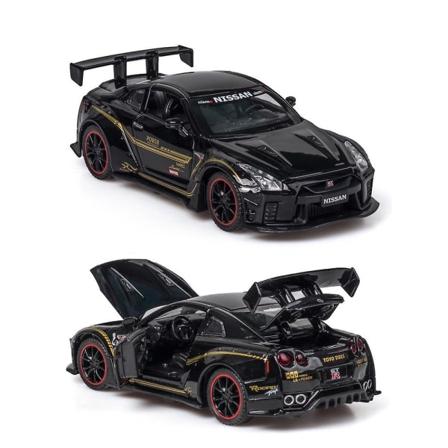 Nissan Gtr R35 bilmodell med lys & öppningsbar dörr musikal