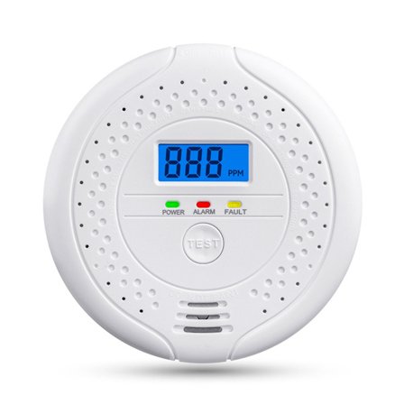 Batteridriven kolmonoxid-CO-larmdetektor med LCD-skärm