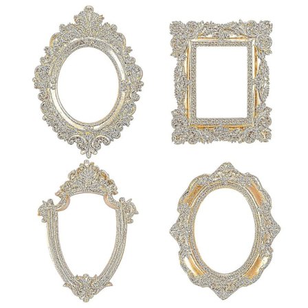 4 st Vintage Bildramar Antik Foto Ram Vägg Hängande Foto Ram Bordsskivan Display Christma-yuhao