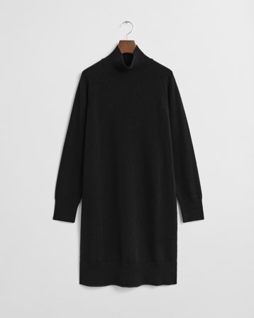 GANT Damen Strickkleid aus superfeiner Lambswool (M) Schwarz