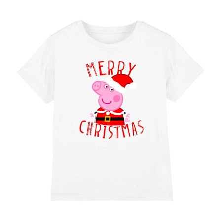 Greta Gris Barn/Kids God Jul T-Shirt 3-4 År Vit