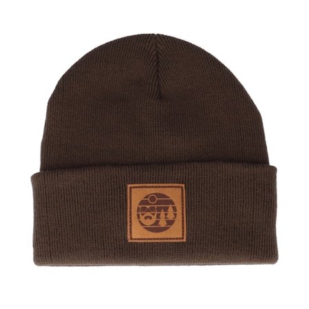 Bearded Man - Marrón cuff Beanie - Sunset Logo Patch Chocolate Brown Beanie @ Hatstore