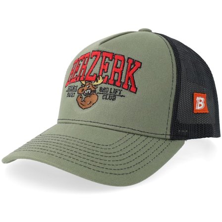 Berzerk - Green - trucker - Cap - Jacked Moose Collage Script Loden Green/Black A-frame Trucker - Hatstore