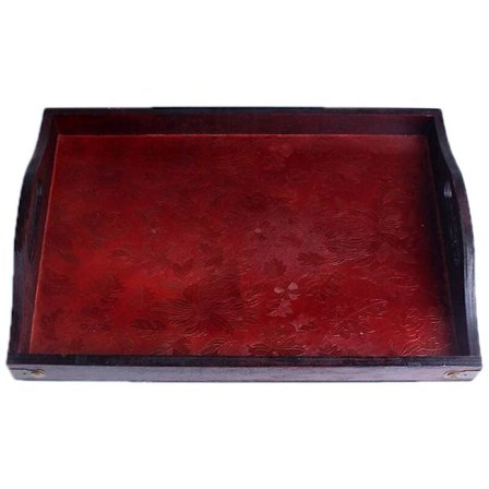 Träbricka med handtag, rektangulär, handgjord, perfekt för skönhetssalonger, dim sum, kaffe och frukt