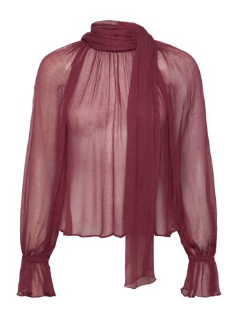 Mango | Semi-Transparent Blouse With Foulard | M