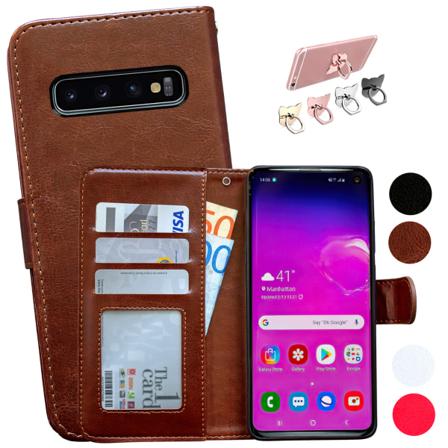 Samsung Galaxy S10 - PU nahkainen lompakkokotelo Vit