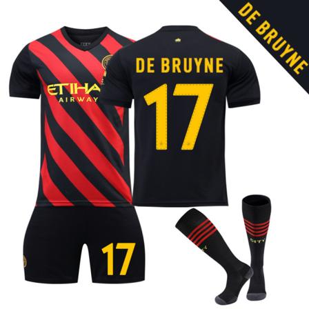 22 Champions League Manchester NR. 17 De Bruyne skjortesett XL(180185cm)