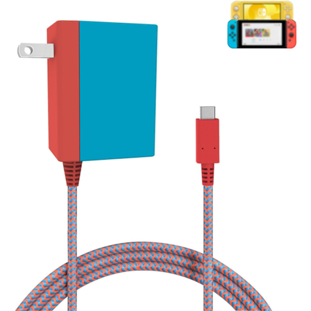 Kompatibel med hurtiglader for Nintendo Switch OLED, AC-adapter med dobbel spenning 39W 15V 2,6A strøm for