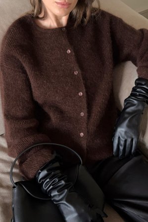 Premium Selection Cardigan en maille de mohair mélangé - Pulls en maille - Marron - L