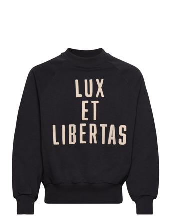 D1. Luxe C-Neck Sweat-shirt Genser Svart GANT*Betinget Tilbud
