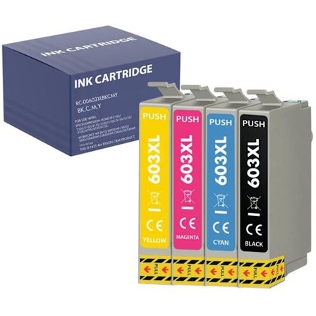 Bläckpatron - Epson - 603XL - Paket med 4 - Svart, Cyan, Magenta, Gul - Kompatibel med WF-2810 XP-2100