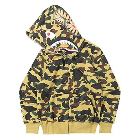 Huppari Naisille Miehille Hai-suu-kuviolla, Rento Löysä Takki Vetoketjulla